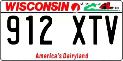WI license plate 912XTV