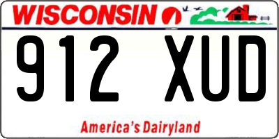 WI license plate 912XUD