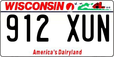 WI license plate 912XUN