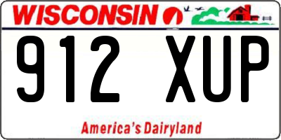 WI license plate 912XUP