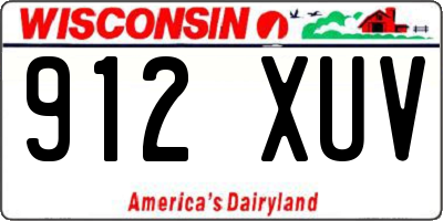 WI license plate 912XUV