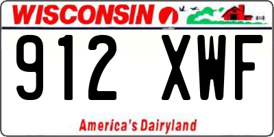WI license plate 912XWF