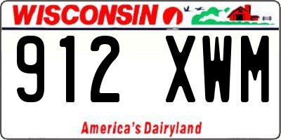 WI license plate 912XWM