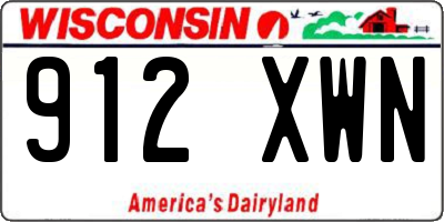 WI license plate 912XWN