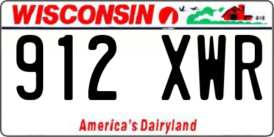 WI license plate 912XWR