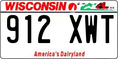 WI license plate 912XWT