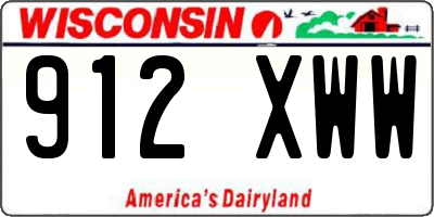 WI license plate 912XWW