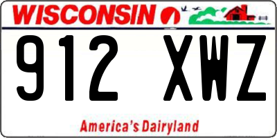 WI license plate 912XWZ
