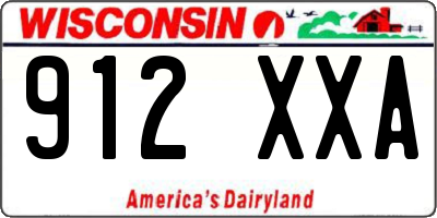 WI license plate 912XXA