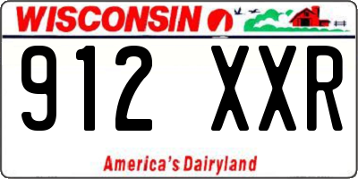 WI license plate 912XXR