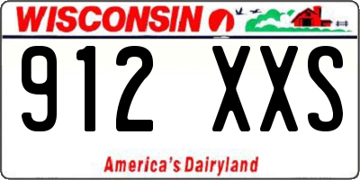WI license plate 912XXS