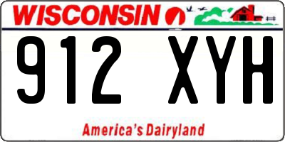 WI license plate 912XYH