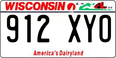 WI license plate 912XYO
