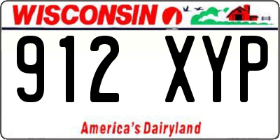 WI license plate 912XYP