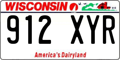 WI license plate 912XYR
