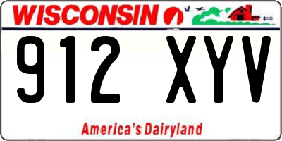 WI license plate 912XYV