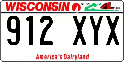 WI license plate 912XYX