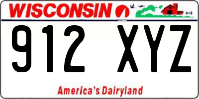 WI license plate 912XYZ