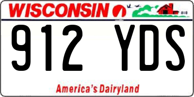 WI license plate 912YDS
