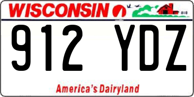 WI license plate 912YDZ