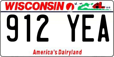 WI license plate 912YEA