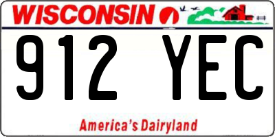 WI license plate 912YEC