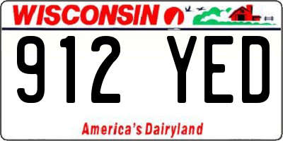 WI license plate 912YED