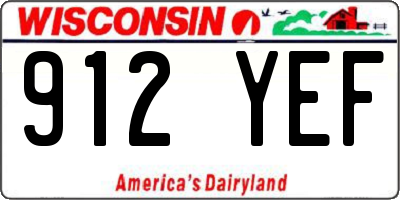 WI license plate 912YEF