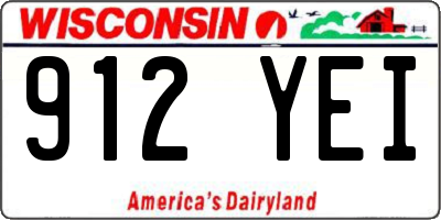 WI license plate 912YEI