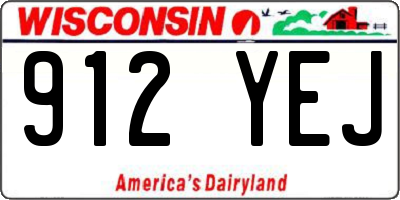 WI license plate 912YEJ