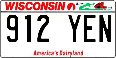 WI license plate 912YEN