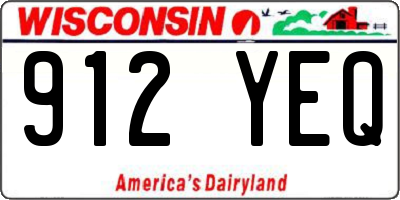 WI license plate 912YEQ