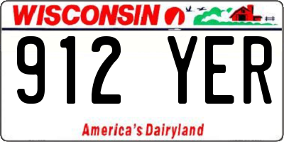 WI license plate 912YER