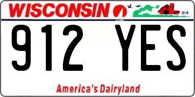 WI license plate 912YES