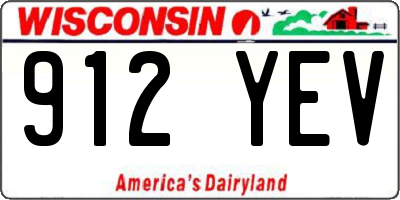 WI license plate 912YEV