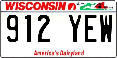 WI license plate 912YEW
