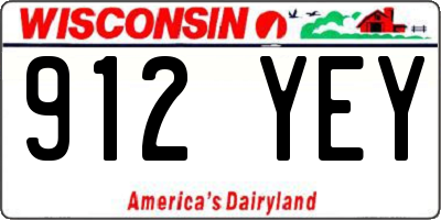 WI license plate 912YEY