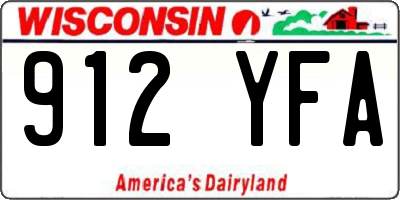 WI license plate 912YFA