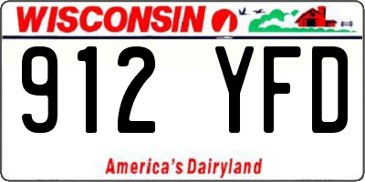WI license plate 912YFD