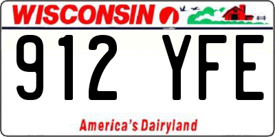 WI license plate 912YFE