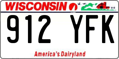 WI license plate 912YFK