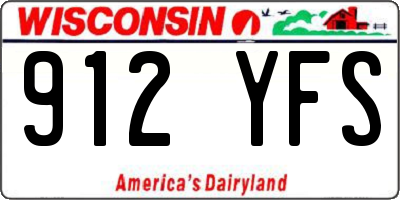 WI license plate 912YFS