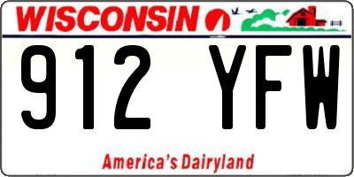 WI license plate 912YFW