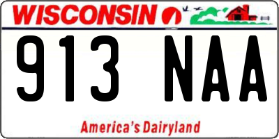 WI license plate 913NAA