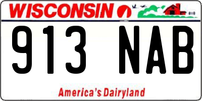 WI license plate 913NAB