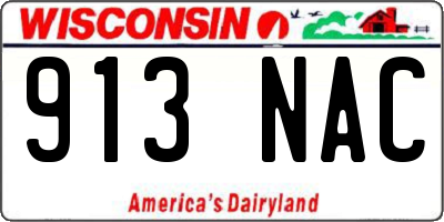 WI license plate 913NAC