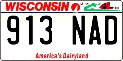 WI license plate 913NAD