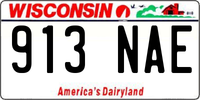 WI license plate 913NAE