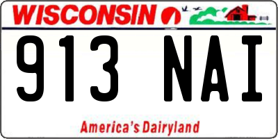 WI license plate 913NAI