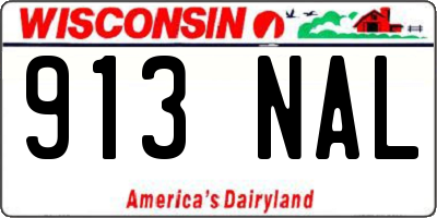 WI license plate 913NAL